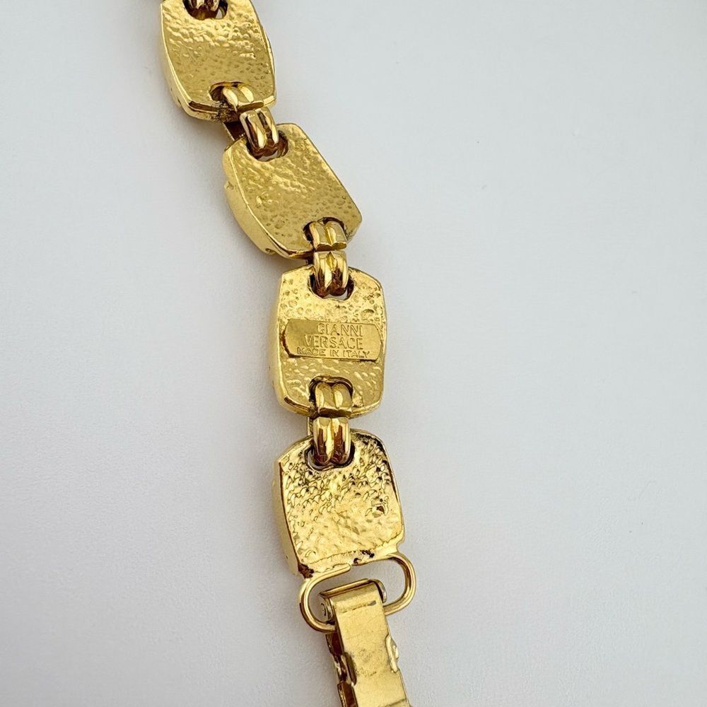 Rare & Vintage Versace Gold Finished Chain Necklace w/COA, Pristine - Picture 10 of 12